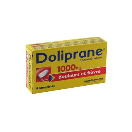 Doliprane 1000 mg Douleurs et Fièvre 8 Comprimés
