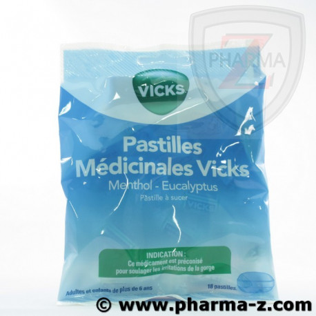 Vicks Pastilles Medicinales Menthol Et Eucalyptus Medicament Mal Maux De Gorge