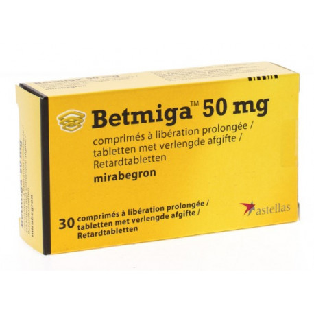 Betmiga 50mg boite de 30 comprimés (sur prescription)